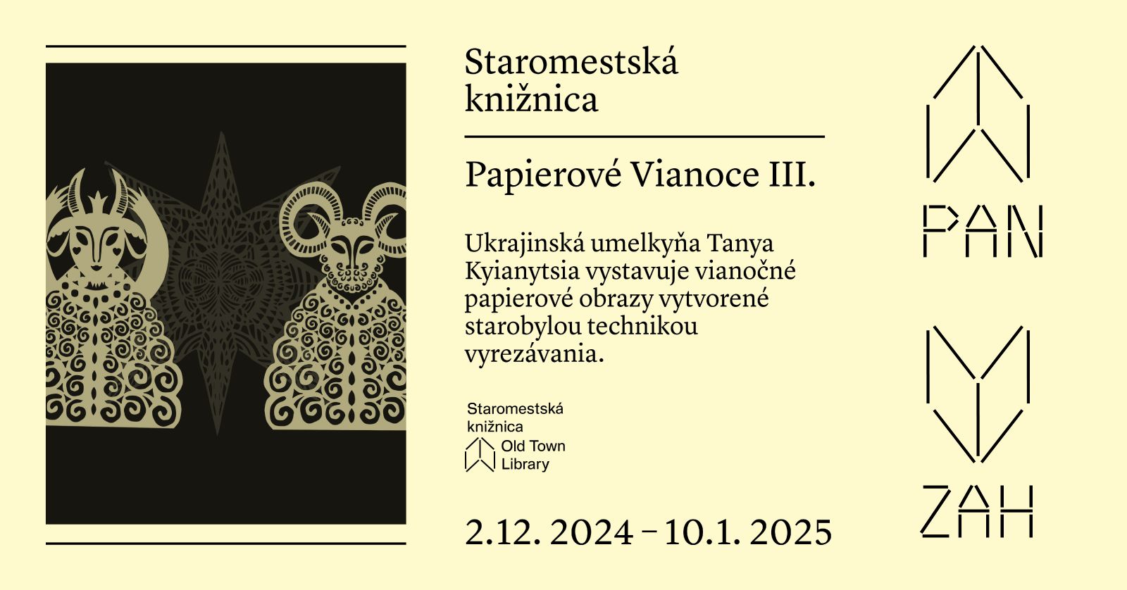 Papierové Vianoce III. - výstava na Panenskej 1 a Záhrebskej 8